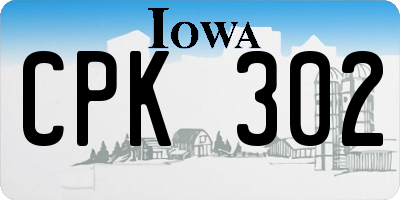 IA license plate CPK302