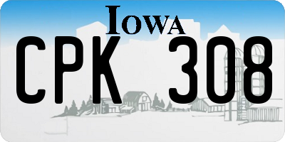 IA license plate CPK308