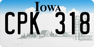 IA license plate CPK318