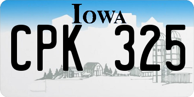 IA license plate CPK325