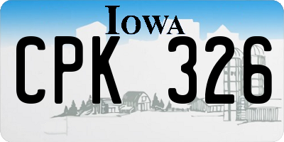 IA license plate CPK326