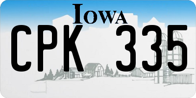 IA license plate CPK335