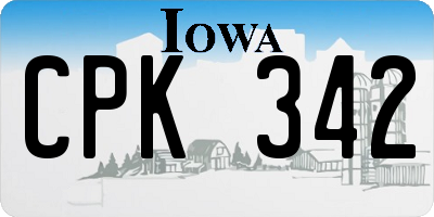 IA license plate CPK342