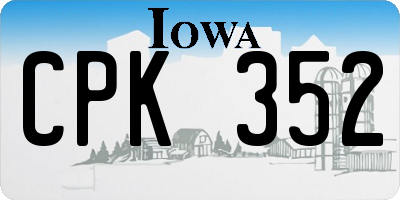 IA license plate CPK352