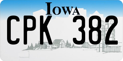 IA license plate CPK382