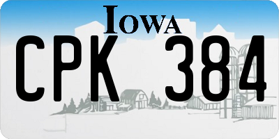 IA license plate CPK384