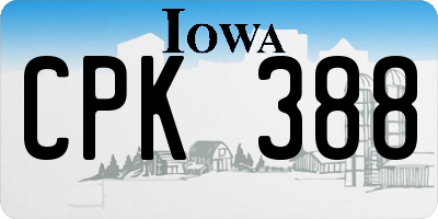 IA license plate CPK388