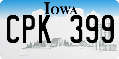 IA license plate CPK399
