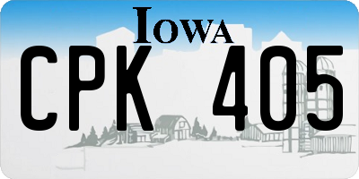 IA license plate CPK405