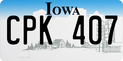 IA license plate CPK407