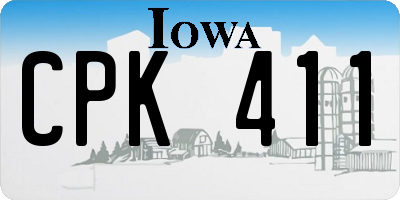 IA license plate CPK411