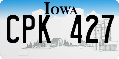 IA license plate CPK427