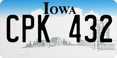 IA license plate CPK432