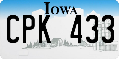 IA license plate CPK433