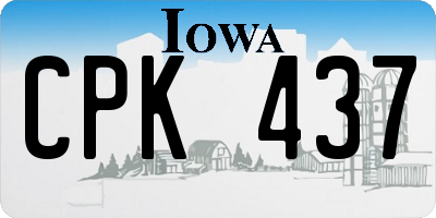 IA license plate CPK437