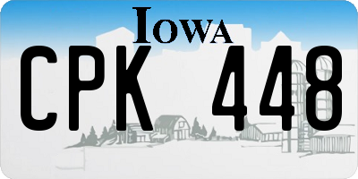 IA license plate CPK448