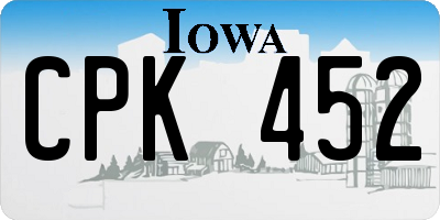 IA license plate CPK452