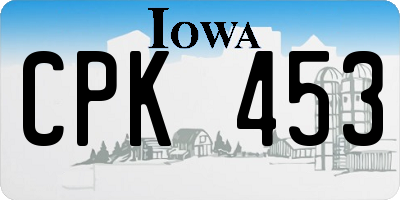 IA license plate CPK453