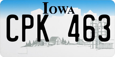 IA license plate CPK463
