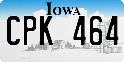 IA license plate CPK464