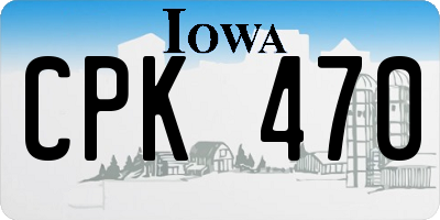 IA license plate CPK470