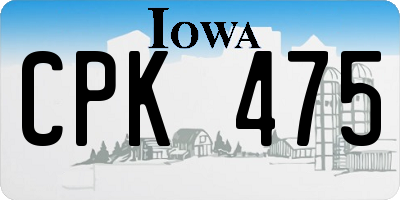IA license plate CPK475