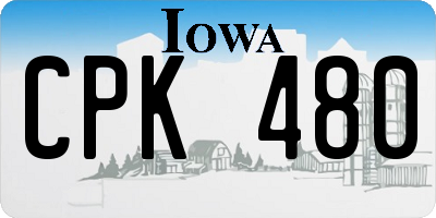 IA license plate CPK480