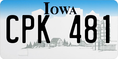 IA license plate CPK481