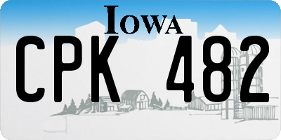 IA license plate CPK482