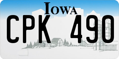 IA license plate CPK490
