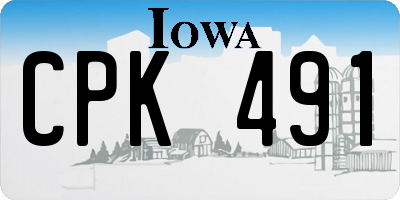 IA license plate CPK491