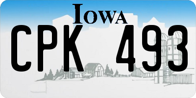IA license plate CPK493