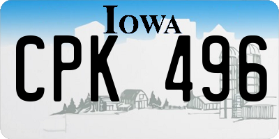 IA license plate CPK496