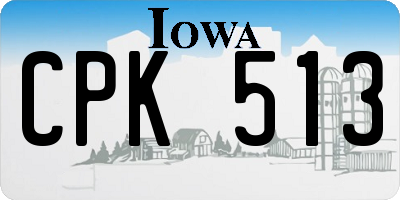 IA license plate CPK513