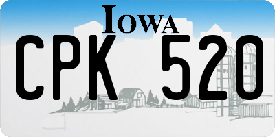 IA license plate CPK520