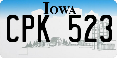 IA license plate CPK523