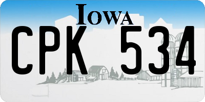 IA license plate CPK534