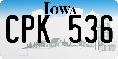 IA license plate CPK536