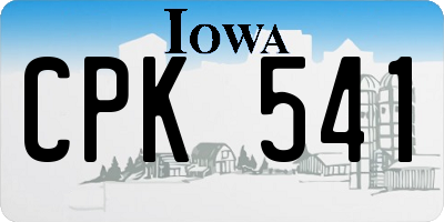 IA license plate CPK541
