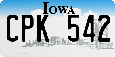 IA license plate CPK542