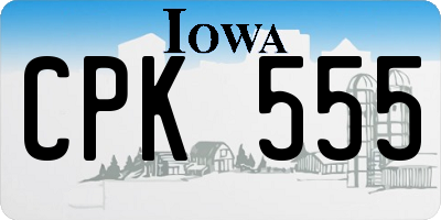 IA license plate CPK555
