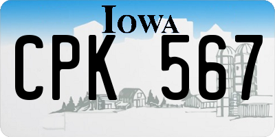 IA license plate CPK567