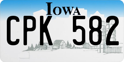 IA license plate CPK582
