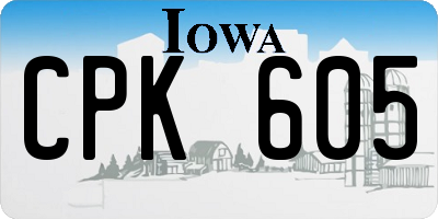 IA license plate CPK605