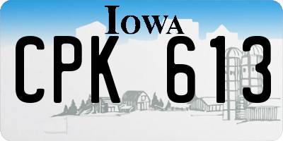 IA license plate CPK613