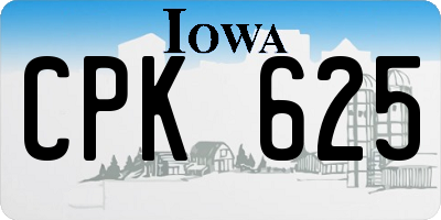 IA license plate CPK625
