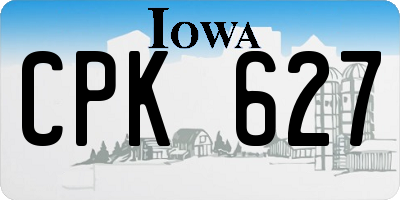 IA license plate CPK627