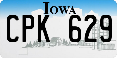 IA license plate CPK629