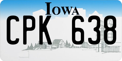 IA license plate CPK638