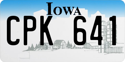 IA license plate CPK641